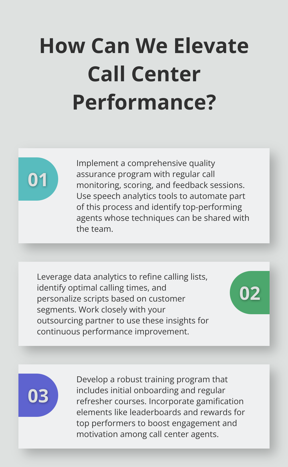 Infographic: How Can We Elevate Call Center Performance? - outsource outbound call center services